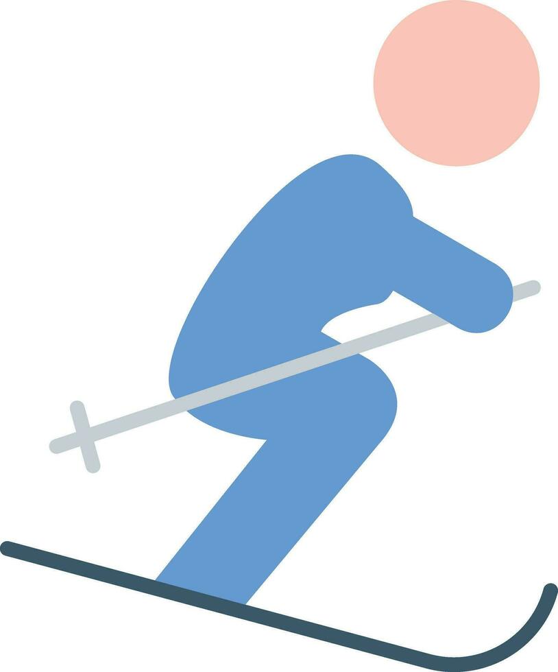 Skiing Vector Icon