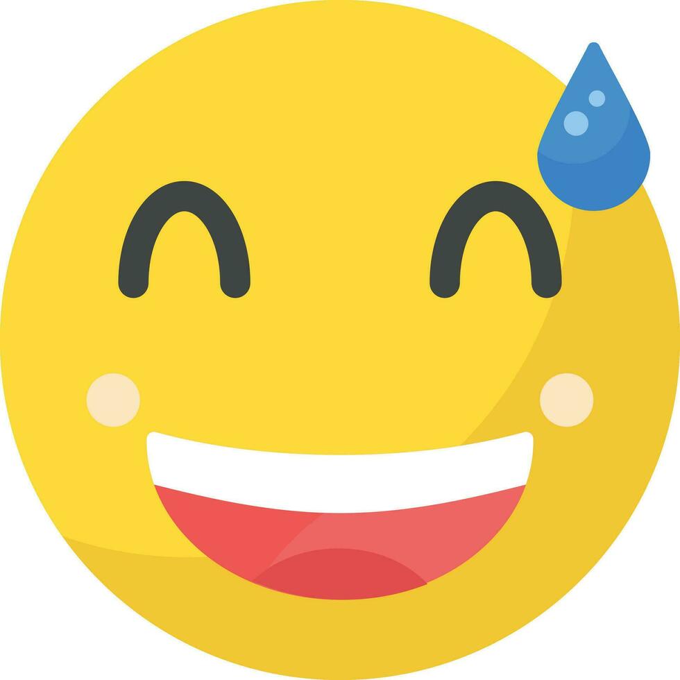 Grinning Face with Sweat Vector Icon