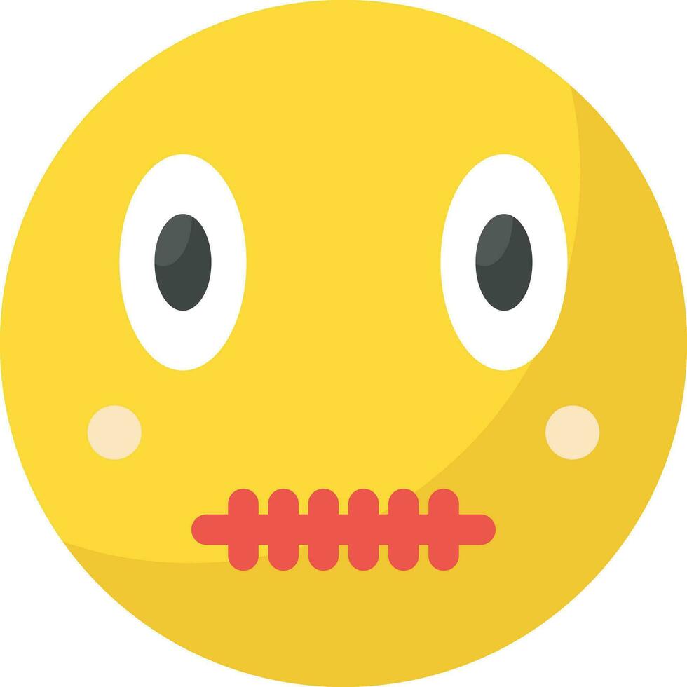 Zipper Mouth Face Vector Icon