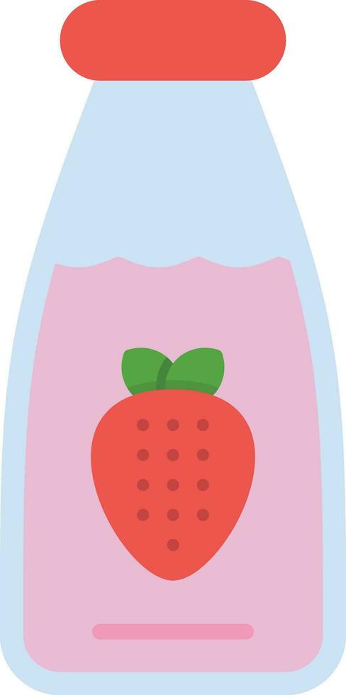 Strawberry Milk Vector Icon