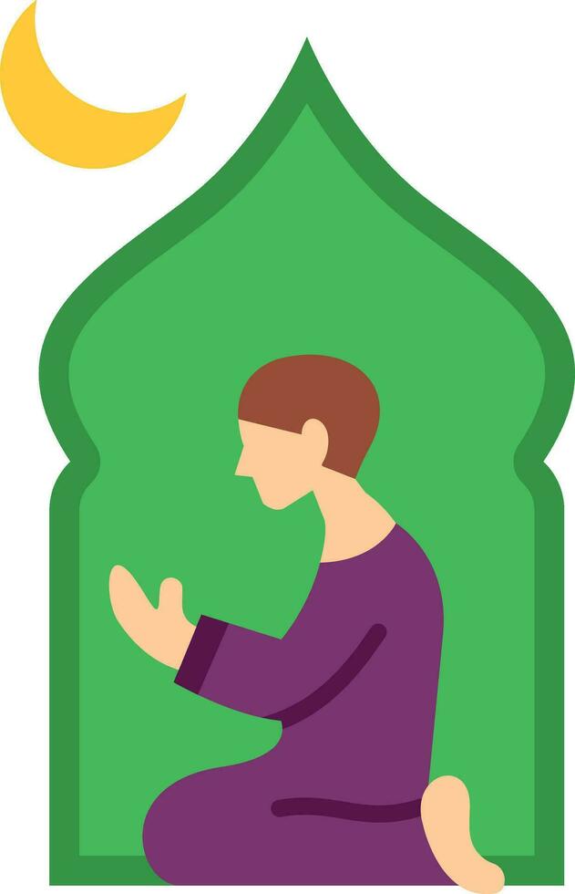 Muslim Praying Vector Icon