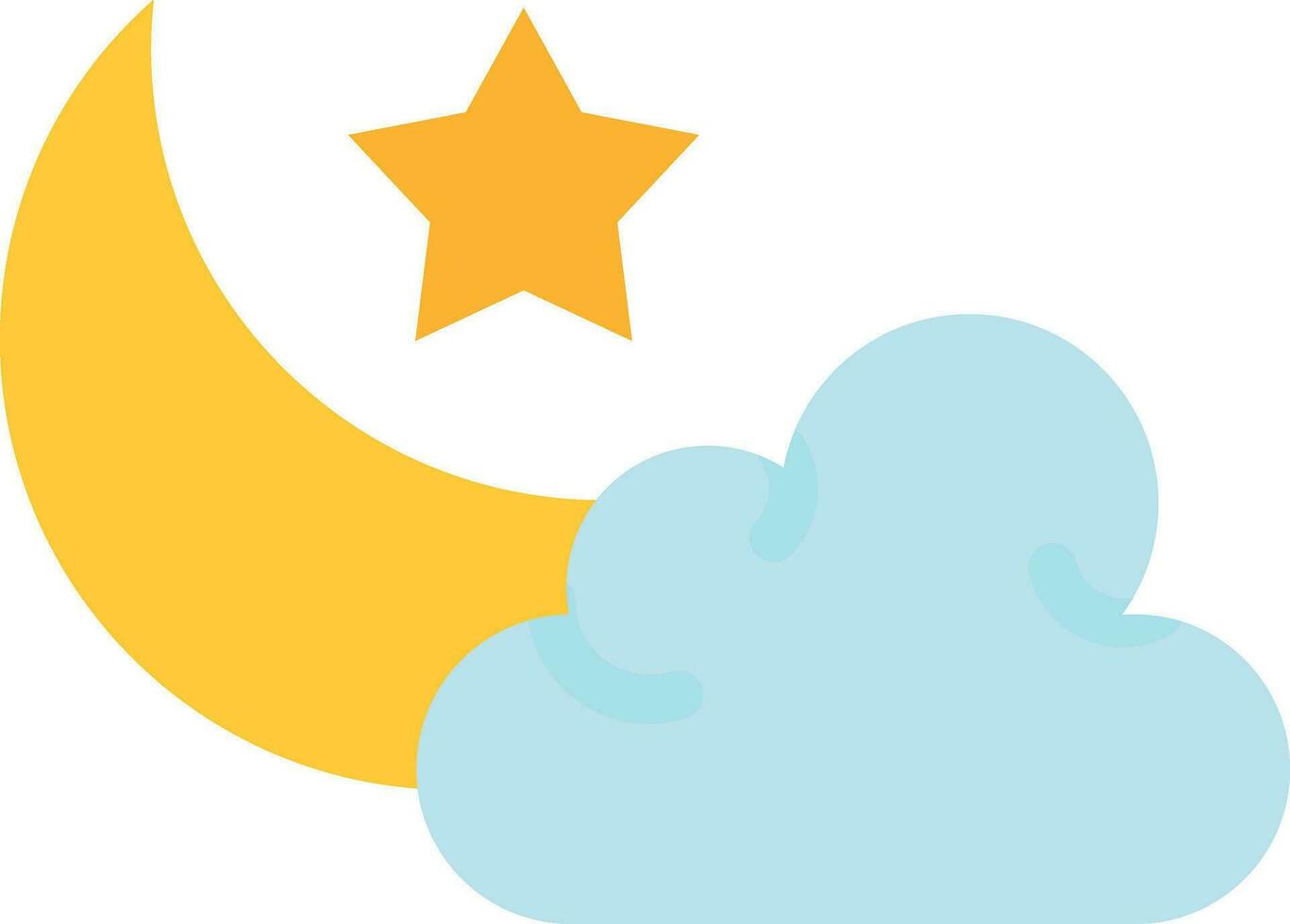 Star And Crescent Moon Vector Icon