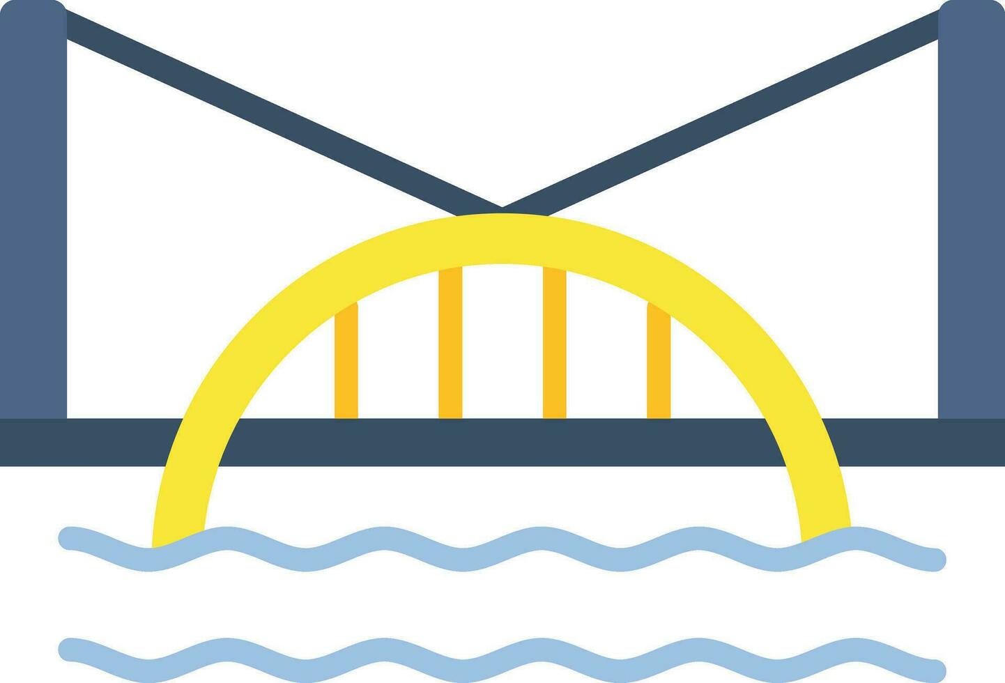 icono de vector de puente de agua