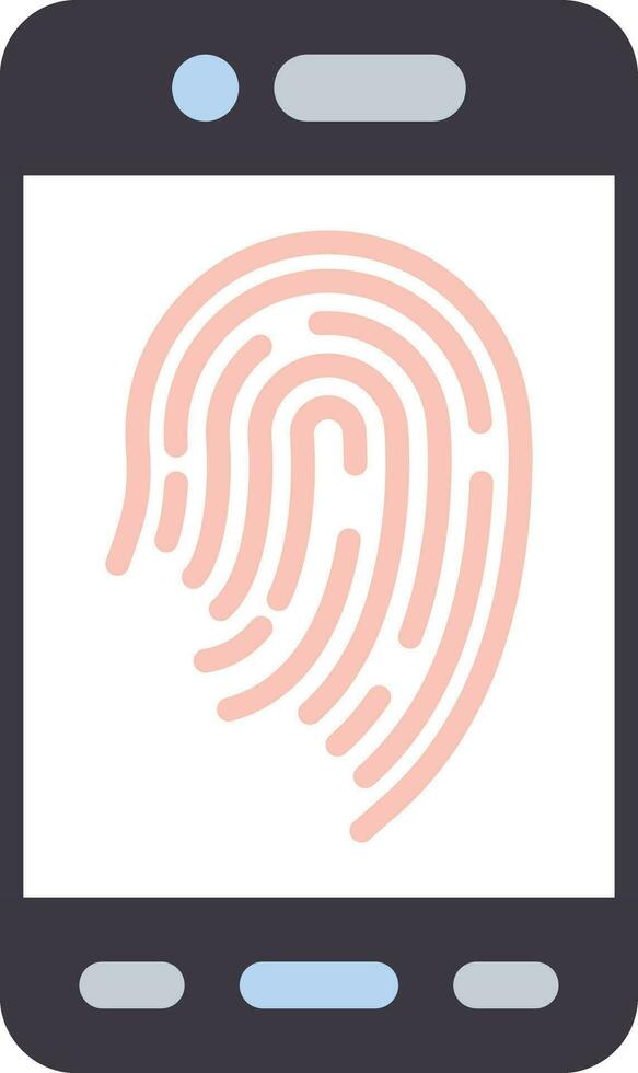 Mobile Fingerprint Vector Icon