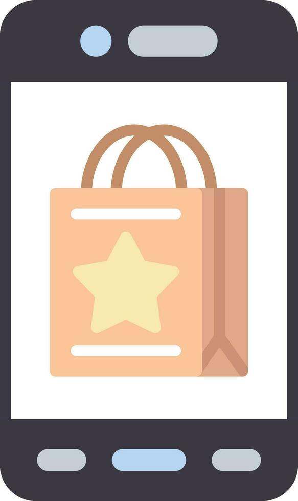 icono de vector de compras móviles