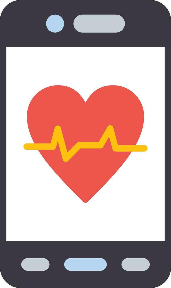 Mobile Heart Rate Vector Icon