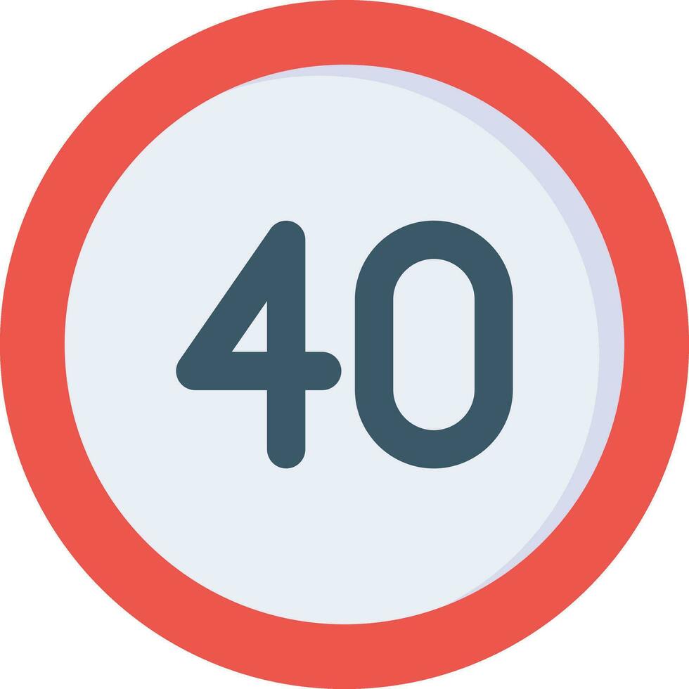 40 Speed Limit Vector Icon