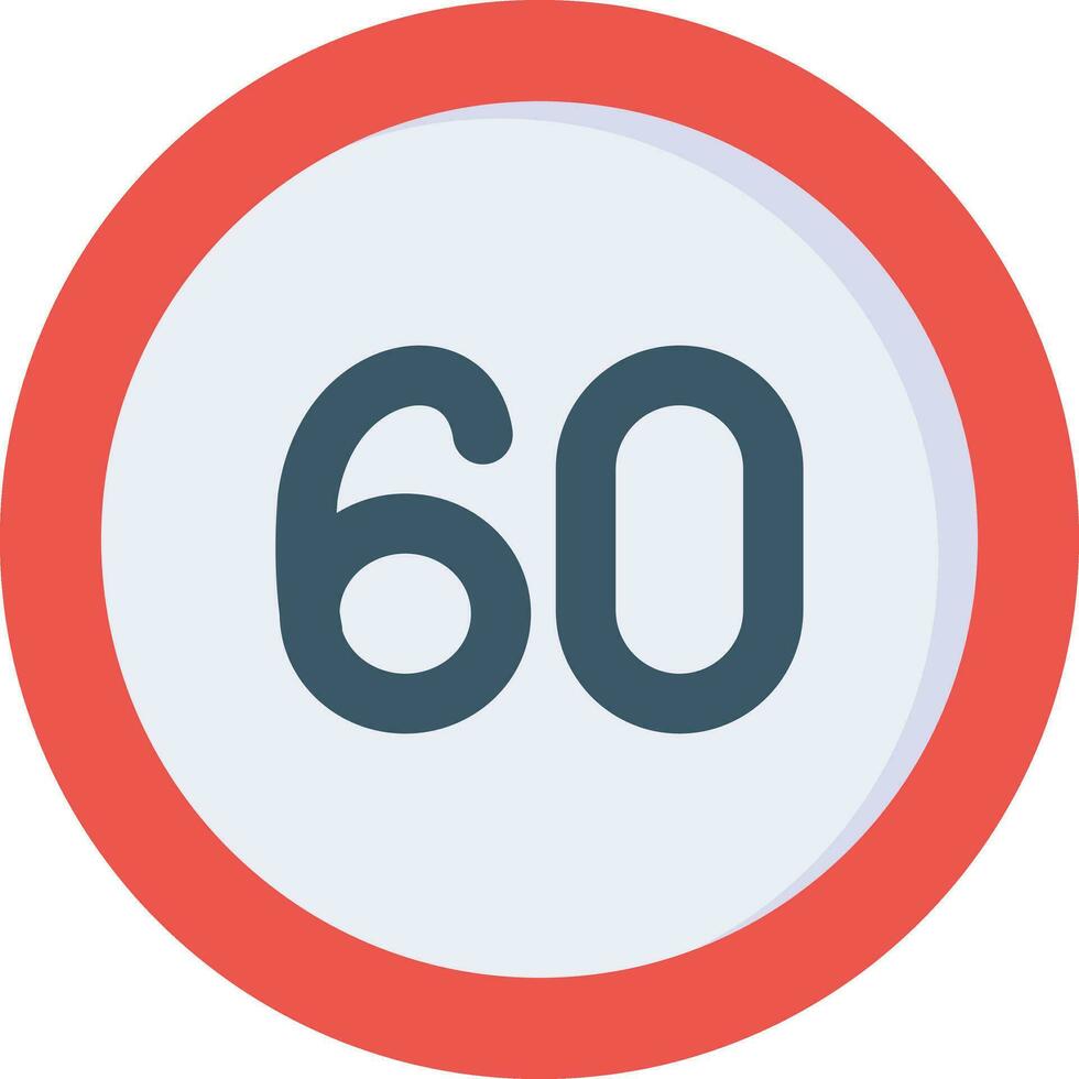 60 Speed Limit Vector Icon