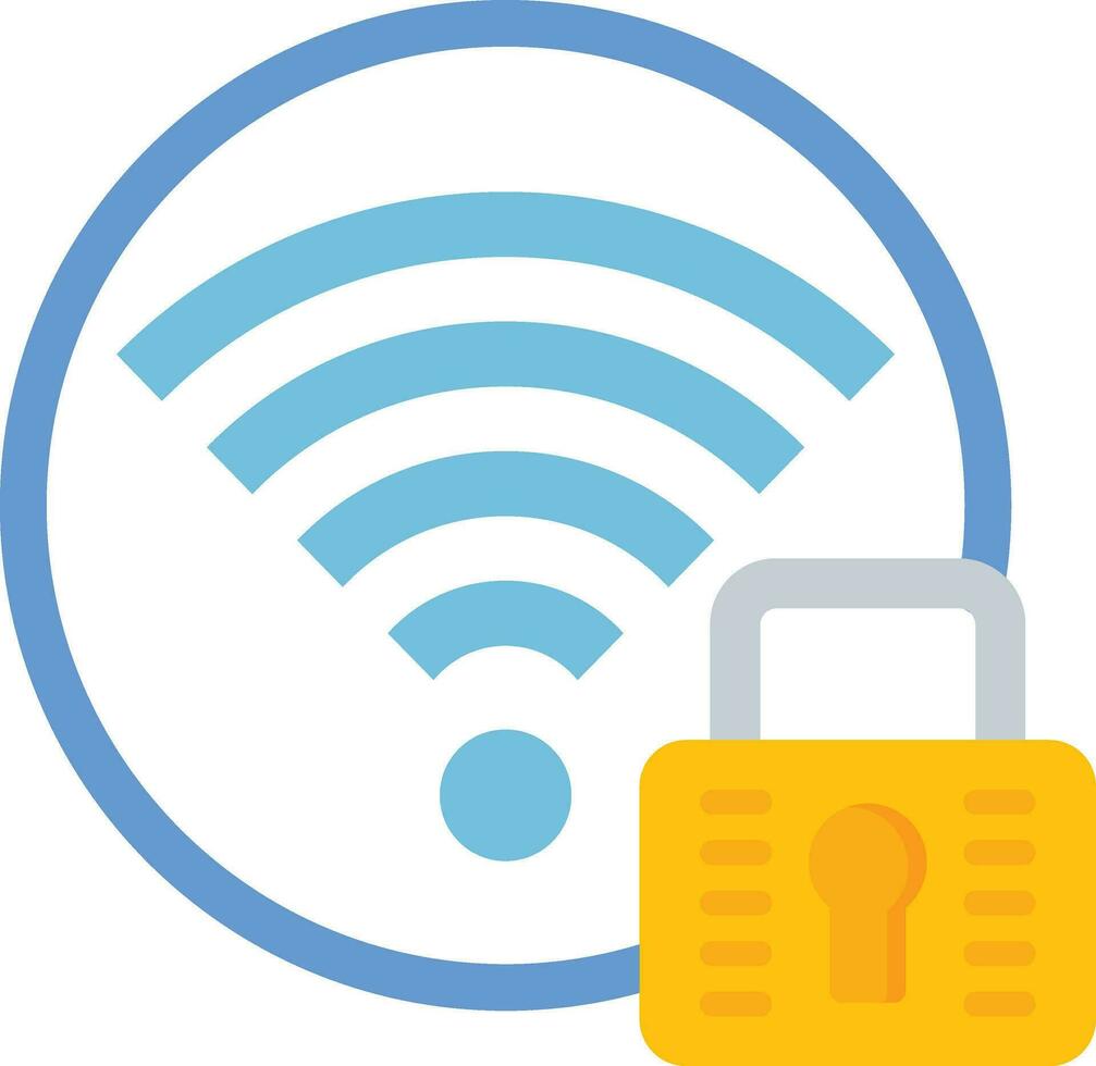 Signal Wifi 4 Bar Lock Vector Icon