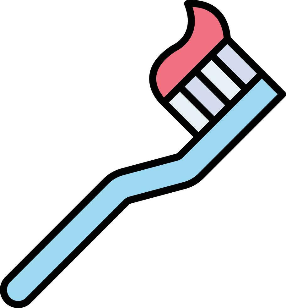 Tooth Paste on Brush Vector Icon