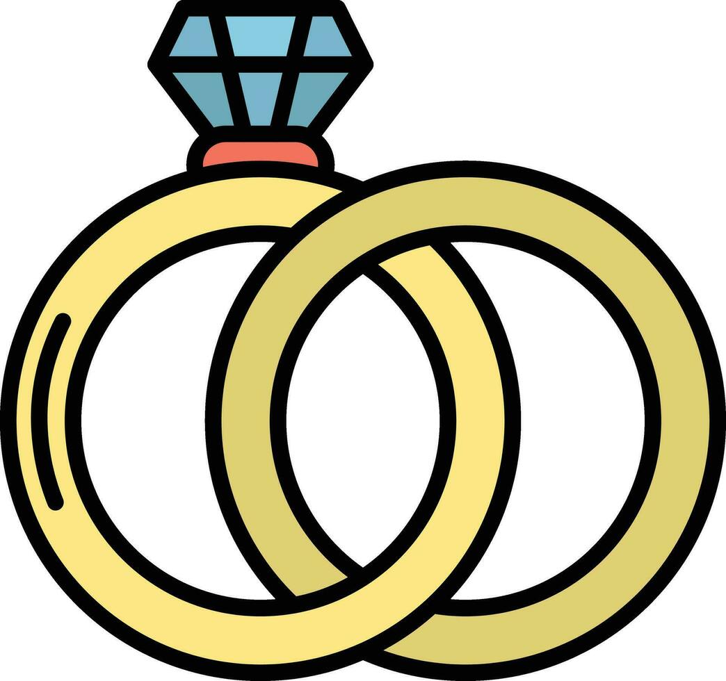 icono de vector de anillos de boda