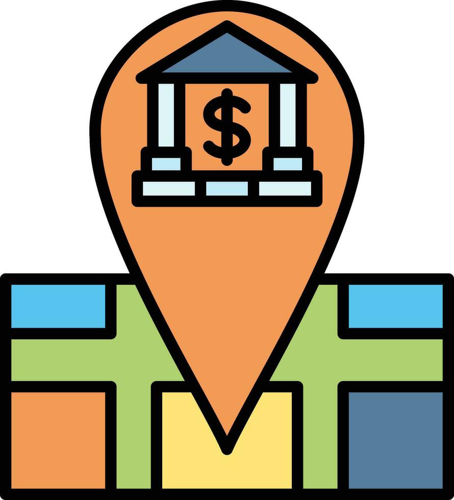 Bank Location Vector Icon