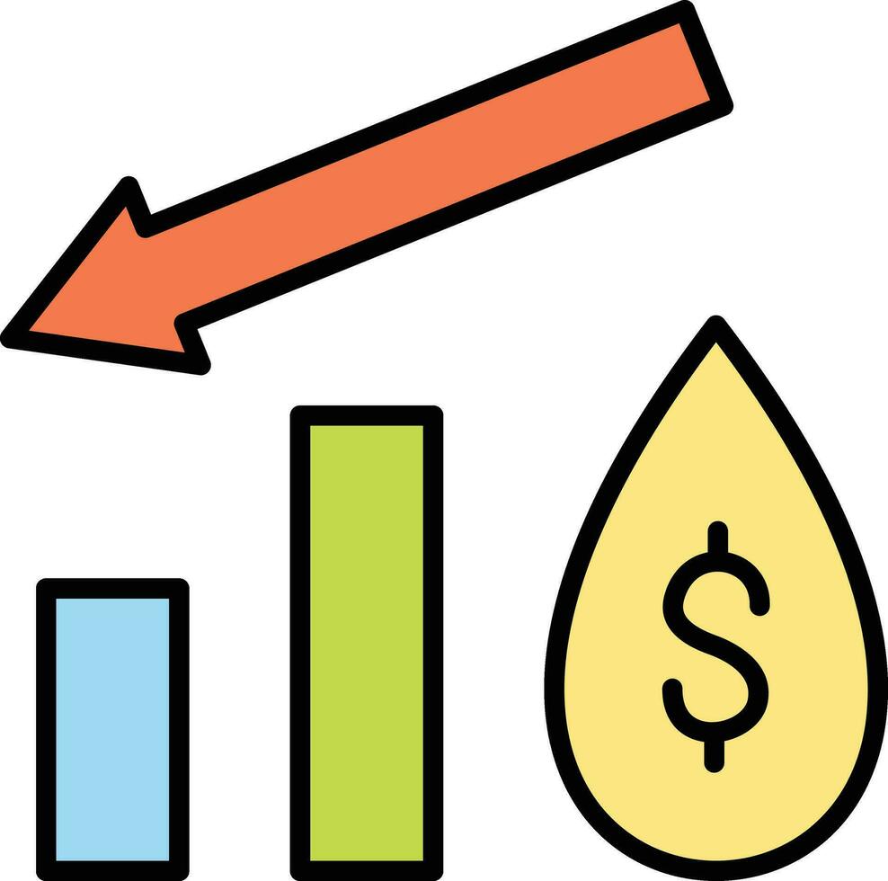 Oil Price Decrease Vector Icon