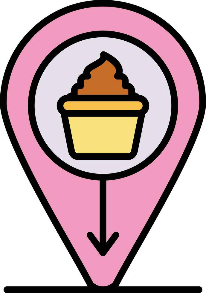 panadería ubicación vector icono