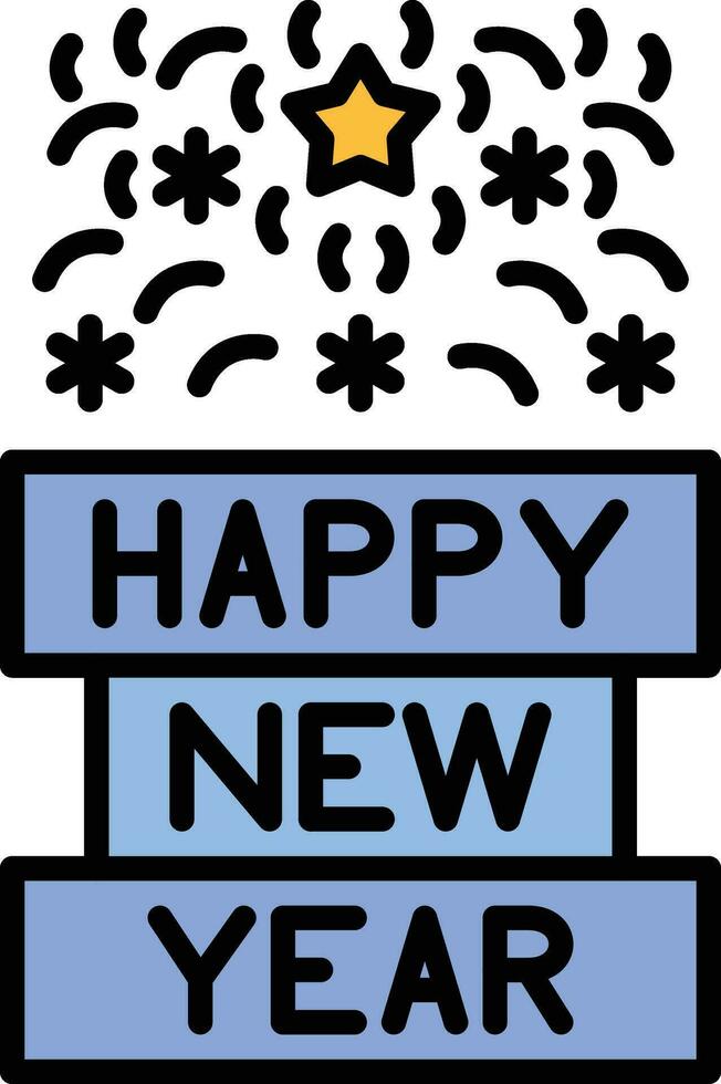 Happy New Year Vector Icon