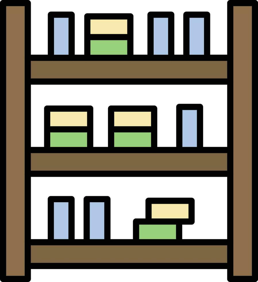 Library Shelves Vector Icon