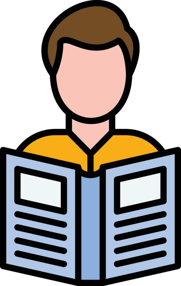 Man Reading Book Vector Icon