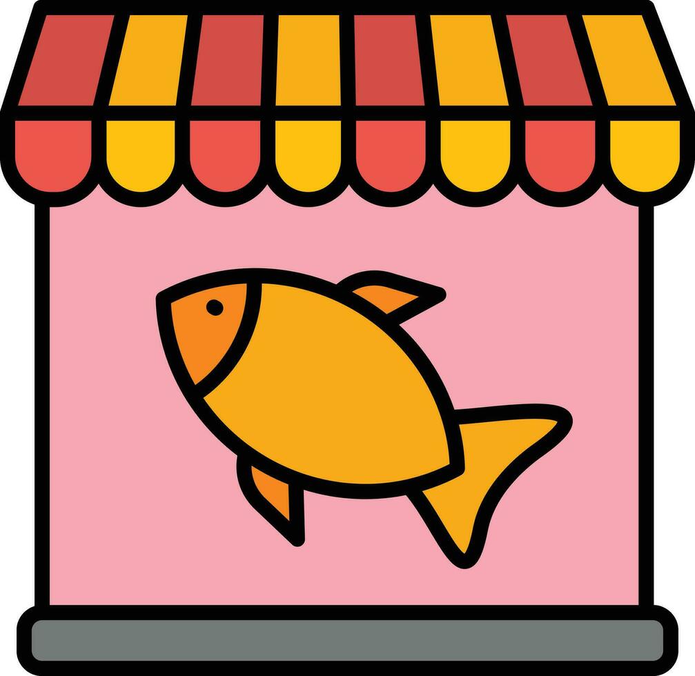 pescado tienda vector icono