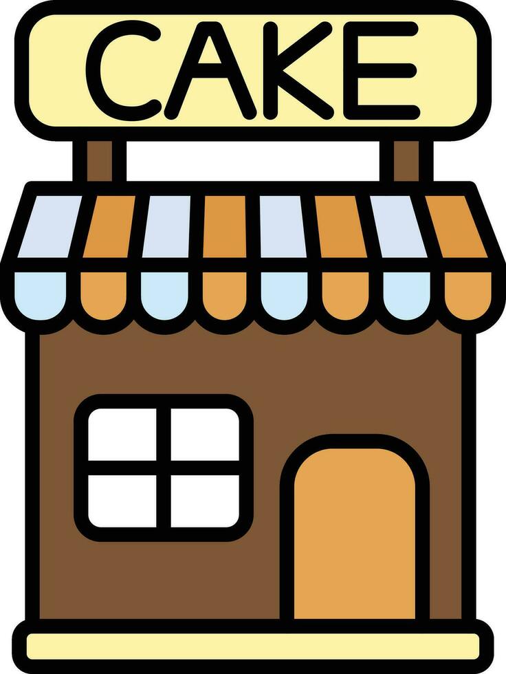 pastel tienda vector icono