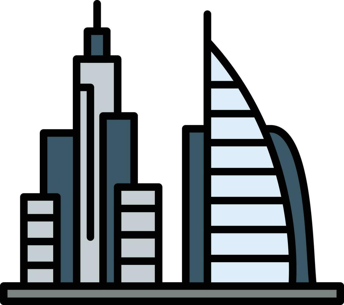 dubai paisaje vector icono