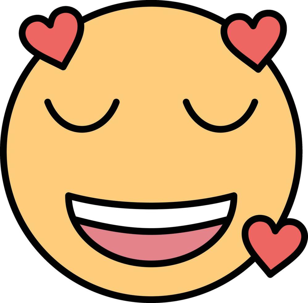 sonriente cara con corazón ojos vector icono