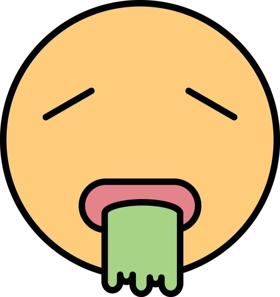 Face Vomiting Vector Icon