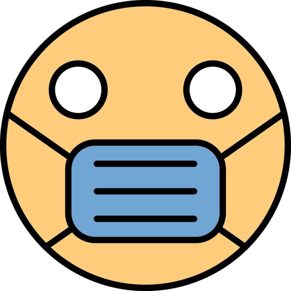 Face with Medical Mask Vector Icon