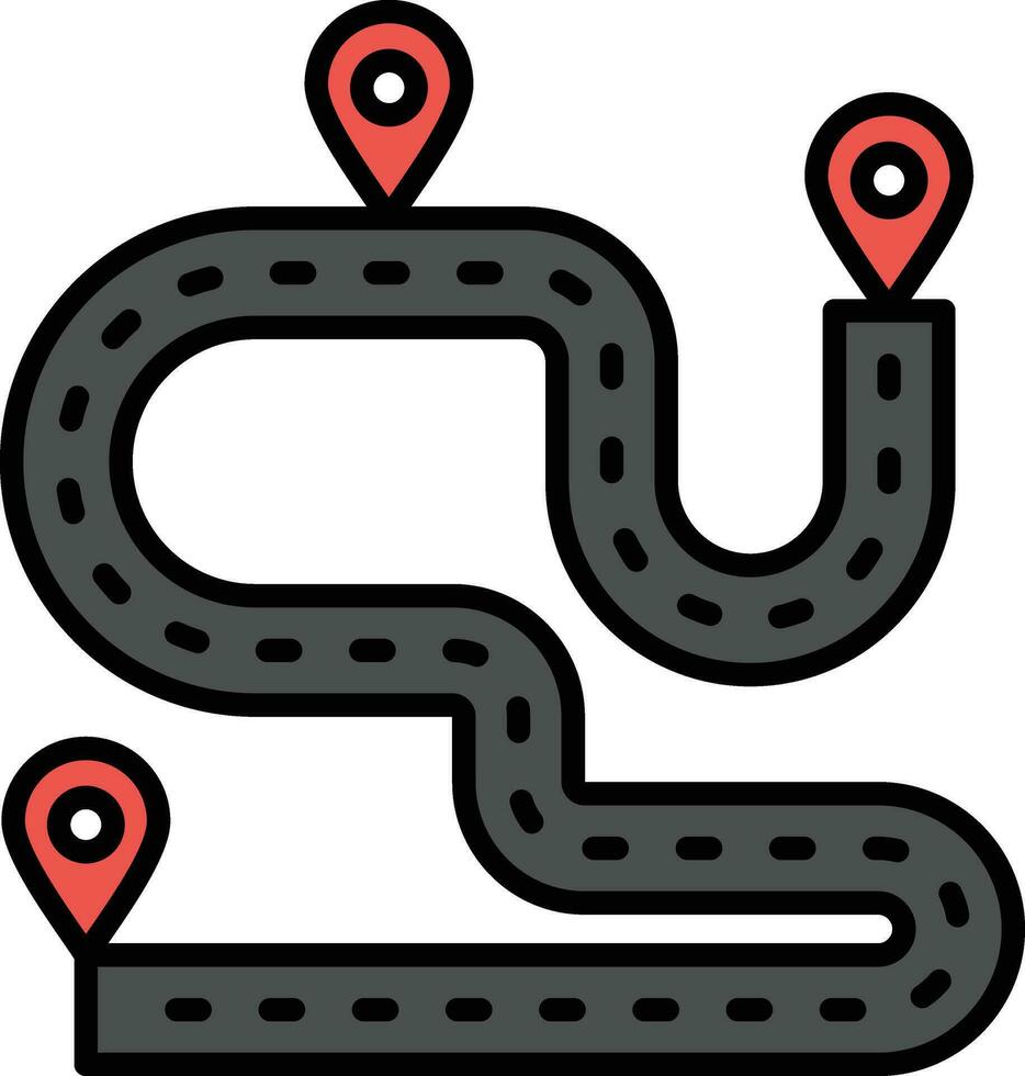 Race Route Vector Icon