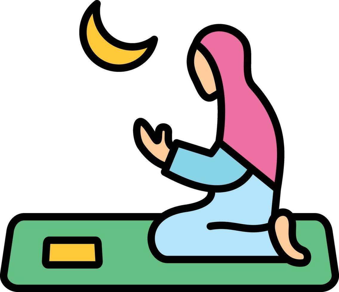 Women Praying Vector Icon