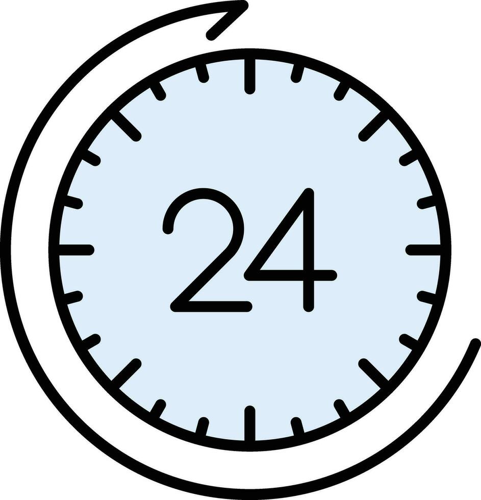 24 Hours Delivery Vector Icon