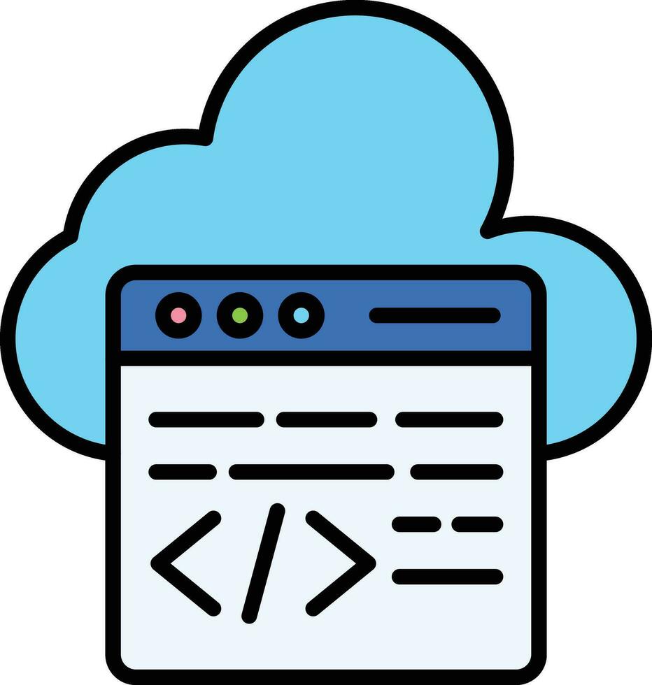 Cloud Coding Vector Icon