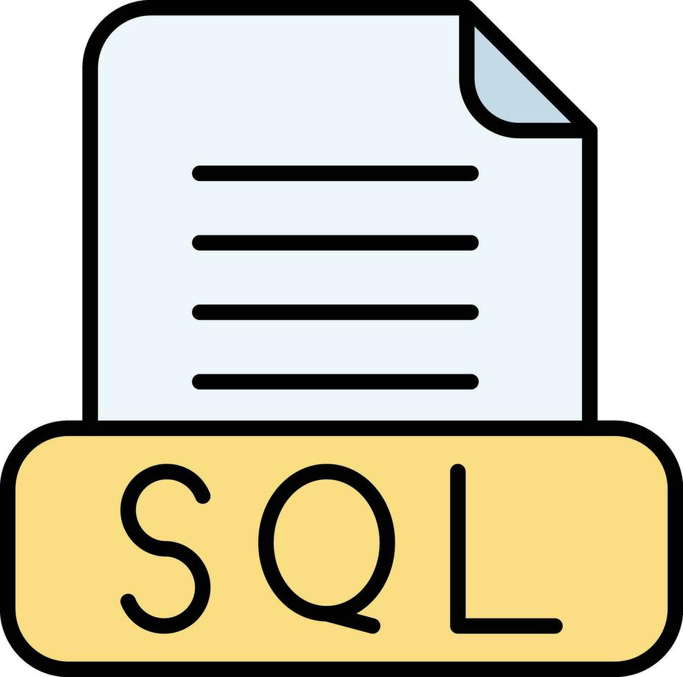 icono de vector de archivo sql