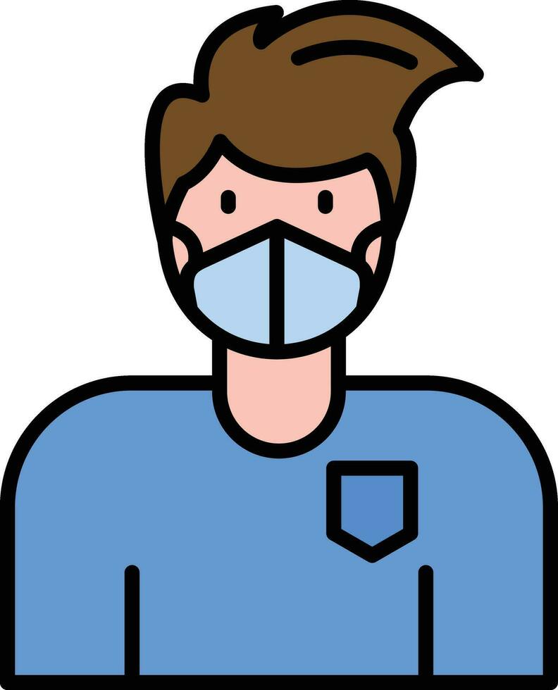 Man Wearing Mask Vector Icon