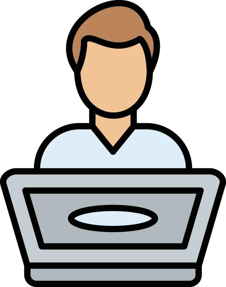 Student using Laptop Vector Icon