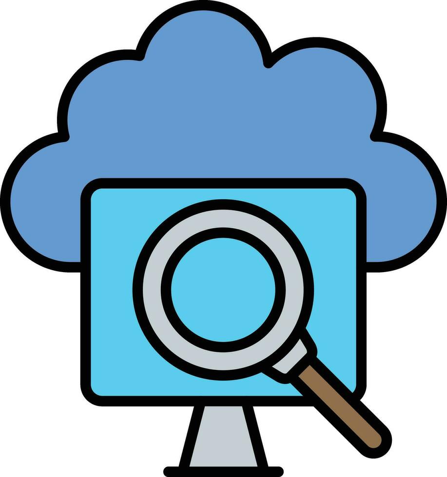 Cloud Searching Vector Icon