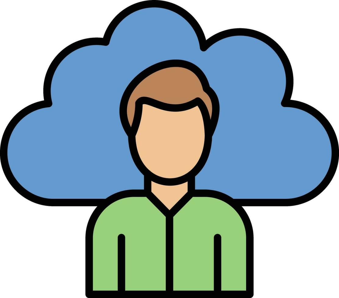 Cloud User Vector Icon
