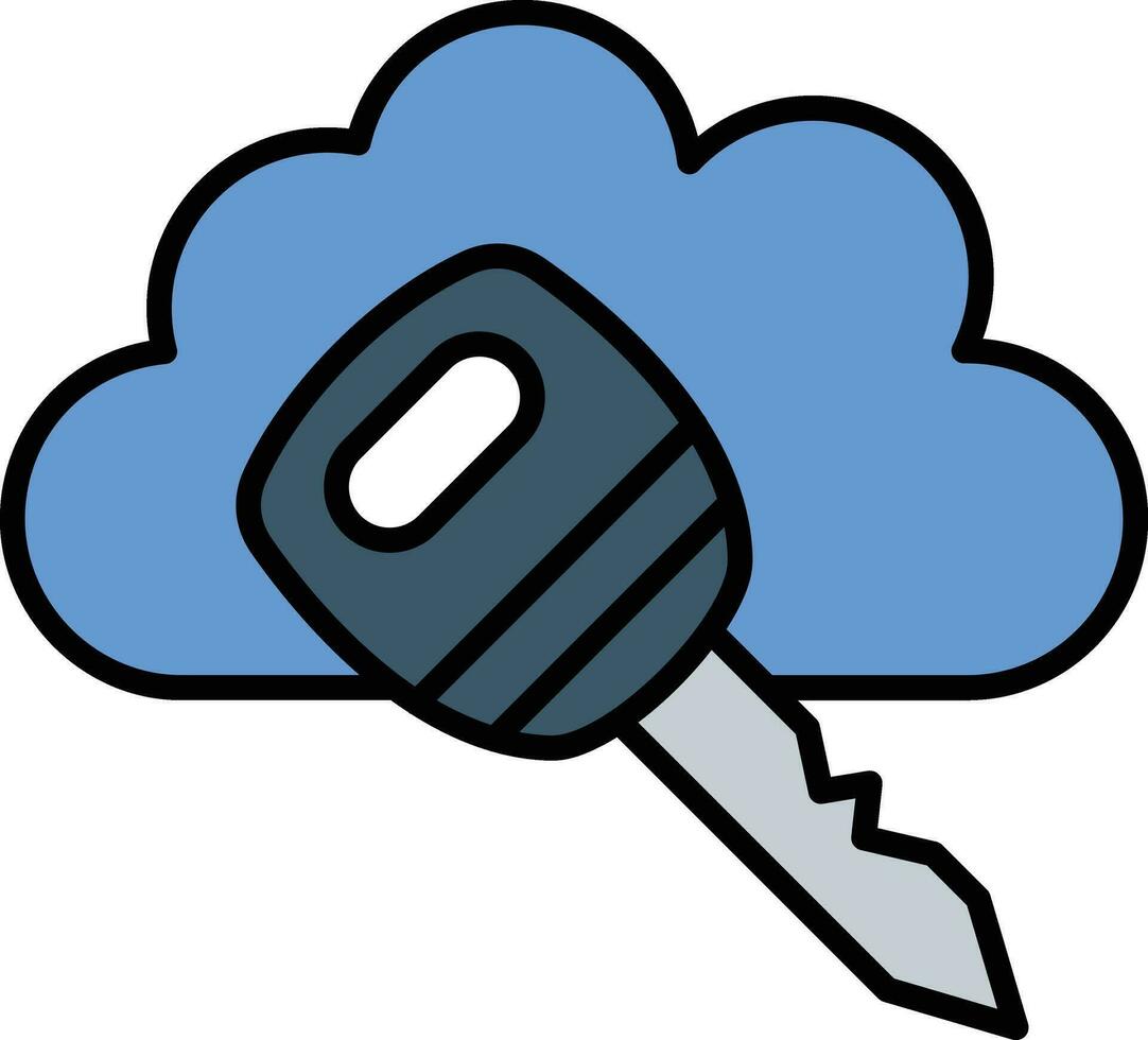 Cloud Key Vector Icon