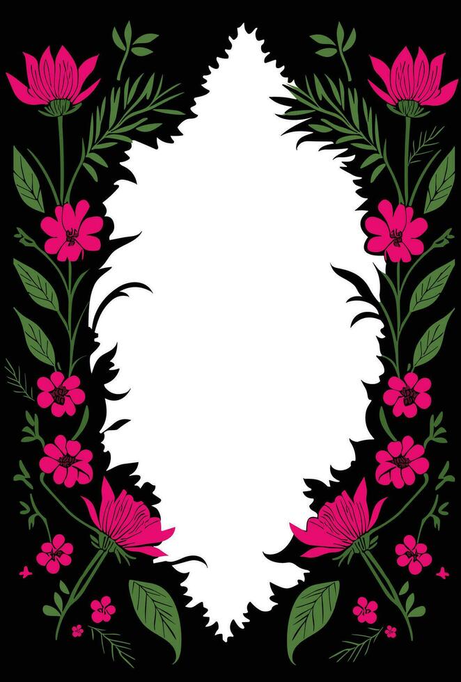 Floral border background. vector