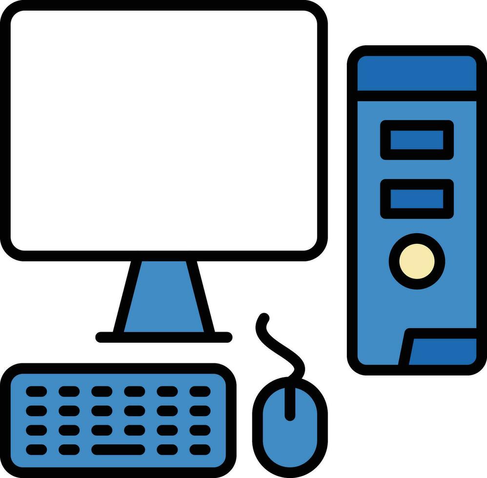 Computer Workstation Vector Icon