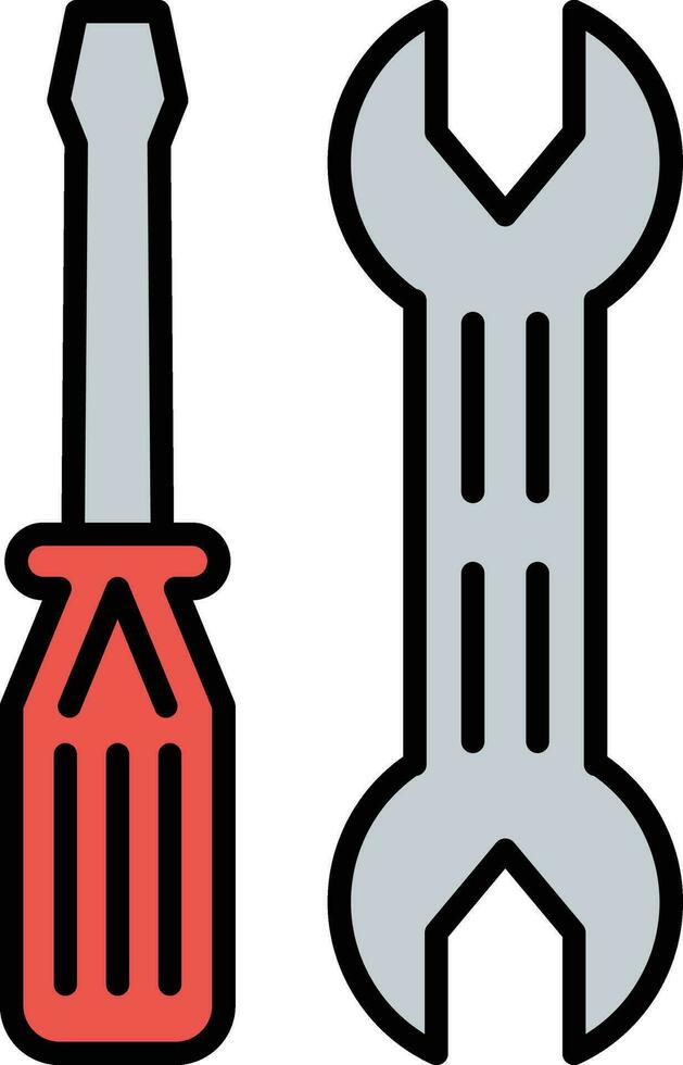 Screwdriver and Wrench Vector Icon