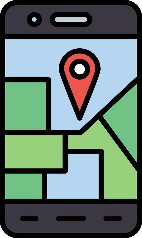Mobile Map Vector Icon