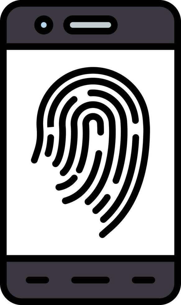 Mobile Fingerprint Vector Icon