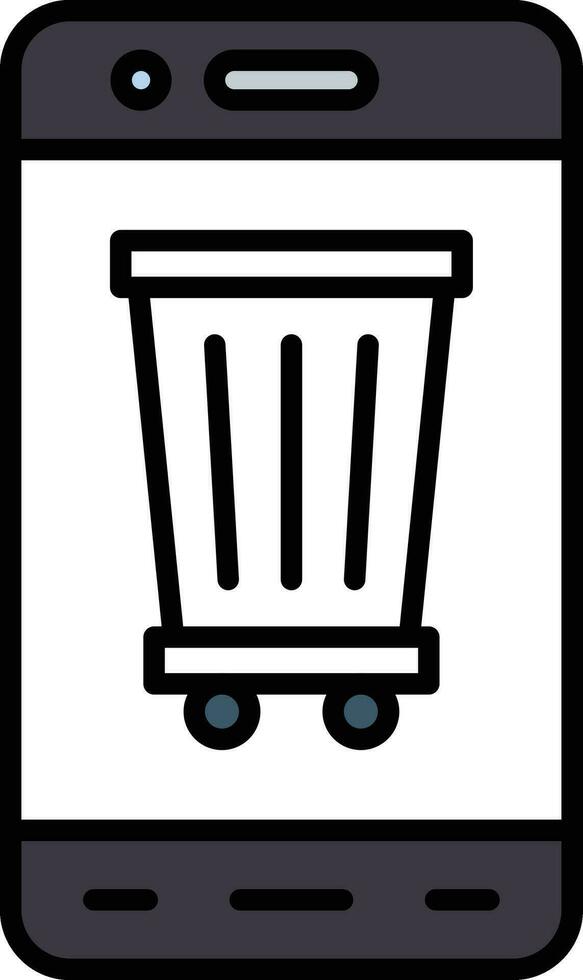 Mobile Bin Vector Icon