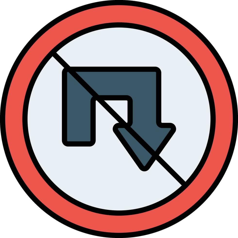 No U Turn Vector Icon