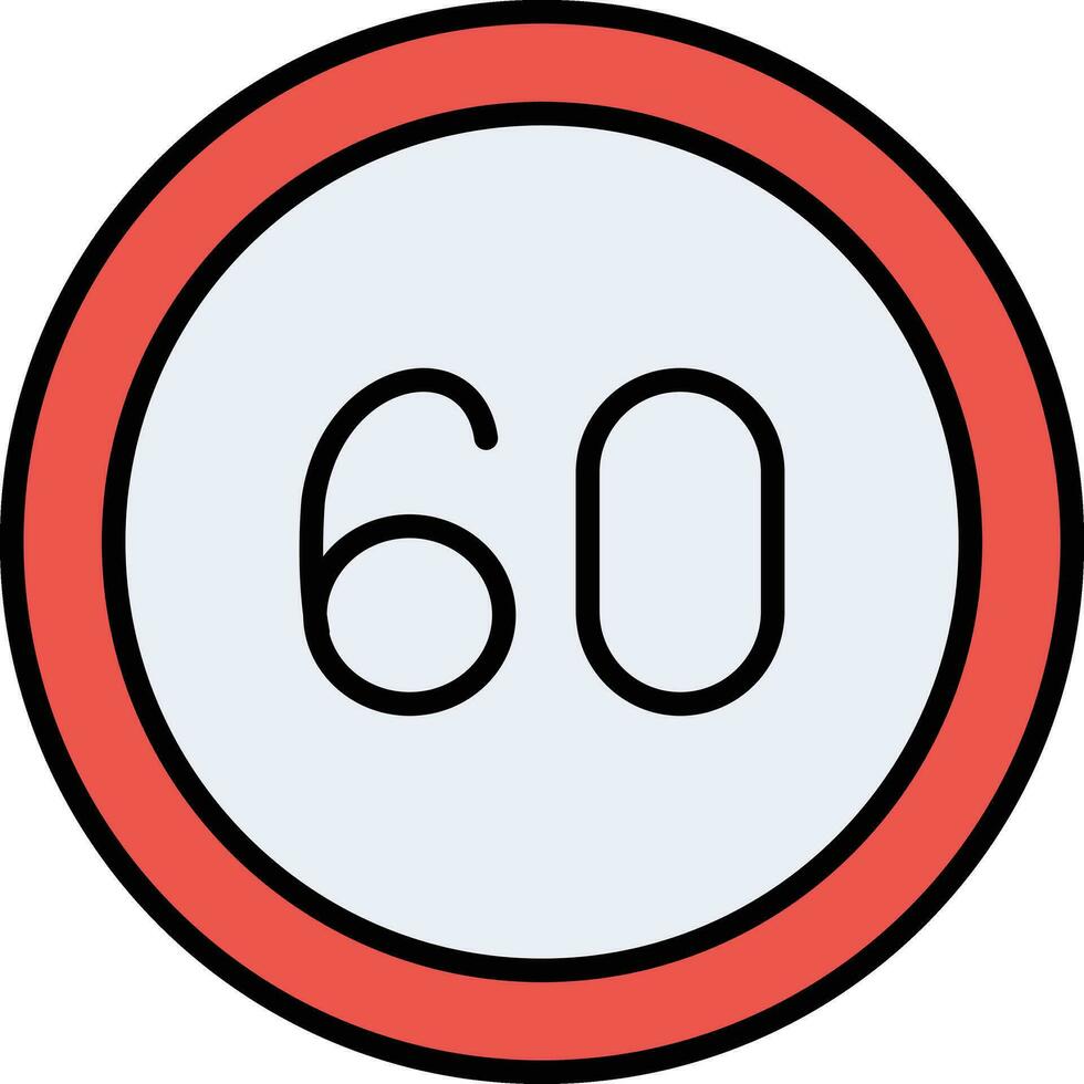 60 Speed Limit Vector Icon