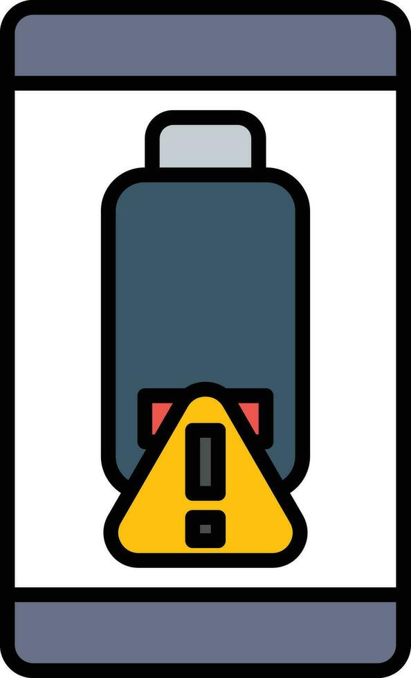 batería alerta vector icono