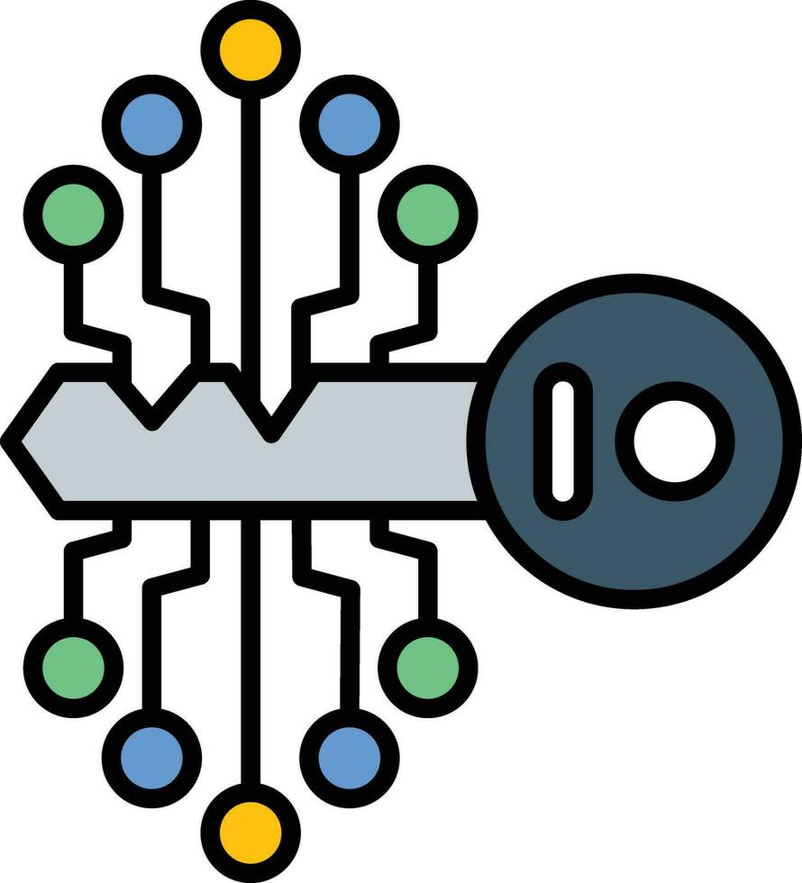 digital llave vector icono