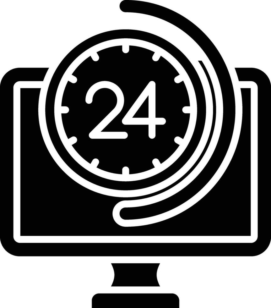 24 7 Monitoring Vector Icon