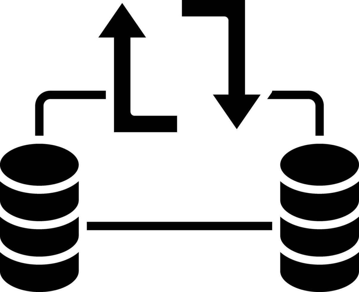 base de datos transferir vector icono