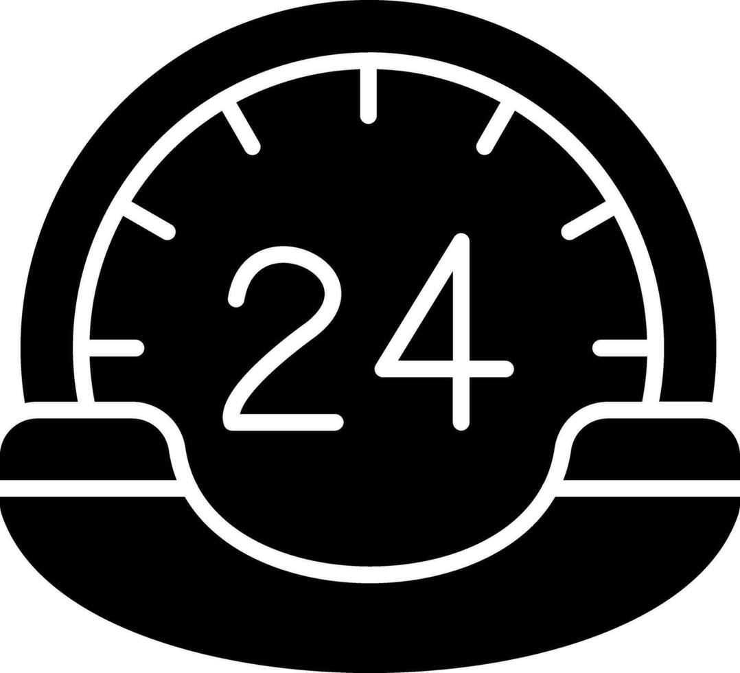 24 horas llamada centrar vector icono